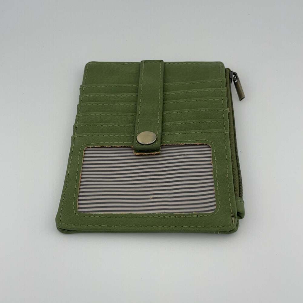 Joy Susan Kara Mini Wallet Dark Pine Green Vegan Leather Card ID Zip L8142-23